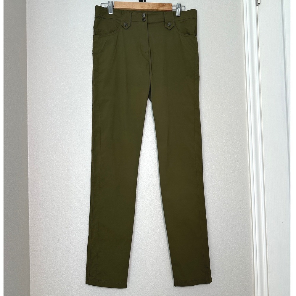 Anatomie Skyler Travel Pants Large Army Green Slim Trousers Lightweight Italy